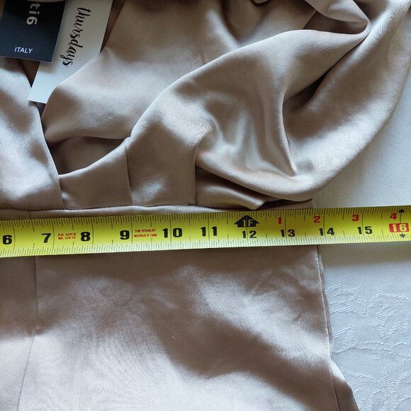 Venti6 Italy Silky Satin Jumpsuit In Champagne Colour, Size S - Picture 7 of 13